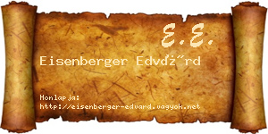 Eisenberger Edvárd névjegykártya